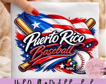 Puerto Rico Beisbol 2 PNG, Puerto Rican Baseball Shirt Design, Puerto Rico Flag Baseball Graphic, Boricua Baseball Fan PNG