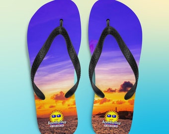 Sky Water Sand Beach Flip-Flops / Use Anywhere / Great Gift For Him or Her / Vivid Print Quality Design BeachPoolShopByHazel