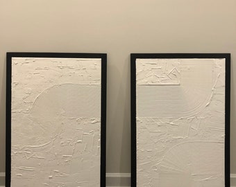 3D Set of 2 Textured Spackle Canvas Wall Art 24x36"