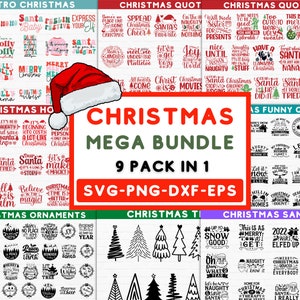 MÉGA BUNDLE DE NOËL, Bundle Svg de Noël, Noël 2022 svg, Noël svg, Hiver svg, Vacances svg, Utilisation commerciale Cut Files Cricut