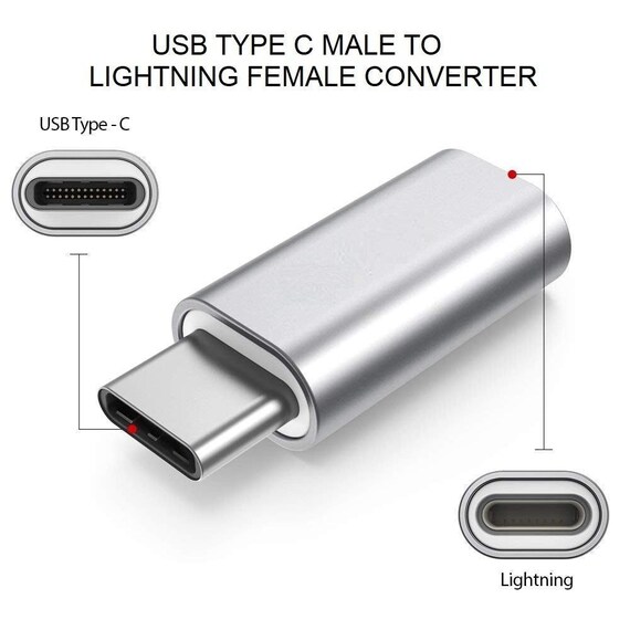 Lightning Female to USB Typec Male Port Converter Adapter Etsy India