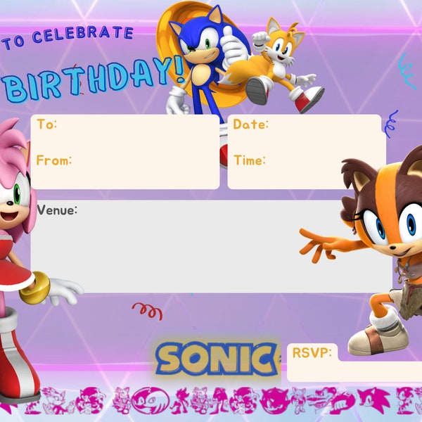 Sonic Party Printable - Etsy