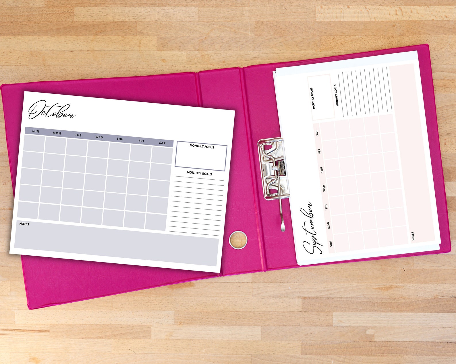 Printable Calendar Undated Calendar Monthly Calendar - Etsy