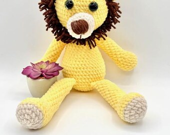 Peluche Landon le lion - Animal en peluche fait main - Cadeau pour les enfants et les amoureux des lions
