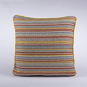 Funda de almohada con diseño de rayas y tejido texturizado con ribete, funda de almohada moderna, bonita funda de cojín, bonita funda de almohada, decoración de casa de verano