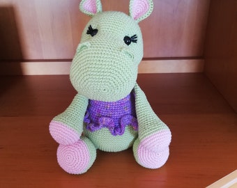 Nilpferd gehäkelt,Hippo,Spielzeug,Kind, Baby,Handarbeit,spielen,Schmusetier,Kuscheltier, Amigurumi, Nilpferd, Geschenk, Baumwolle,