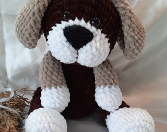 Hund,gehäkelt, Amigurumi, Handarbeit, Chenillegarn,Plüschtier, Stofftier, Kuscheltier