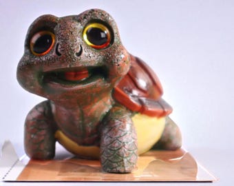 Harsschildpadstandbeeld, beeldje zeedier, tafeldecoratie, tuin- en oceaandecor binnen