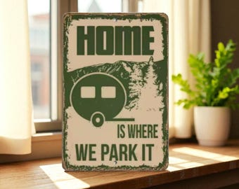 Rustic Aluminum Camping Sign, RV Decor (40x30cm)