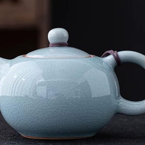 Ge Yao Ceramic Teapot, Ice Crack Chinese Teapot, Handmade Gaiwan, Yixing Kettle, Clay Tea Set, Traditional Tea Accessories