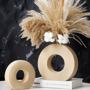 Vaso in Ceramica a Ciambella - Design Minimalista Donut, Decorazione Tavolo Estetica