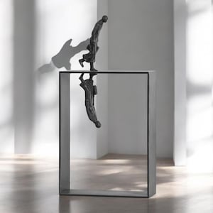 Minimalist Metal Character Sculpture, Abstract Figurines, Desktop Decoration, Modern Home Ornaments, Reflection Art Miniatures
