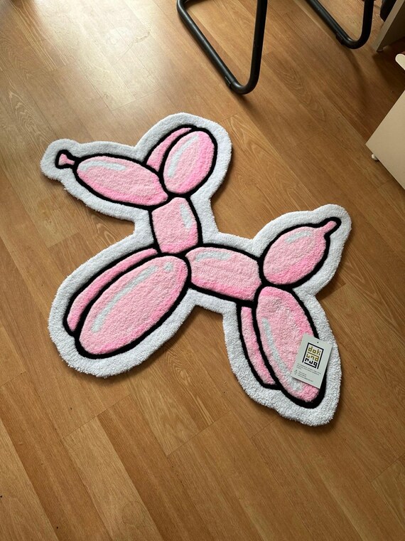 BALLOON DOG RUG / 4 Color Options, Different Sizes Handmade Rug