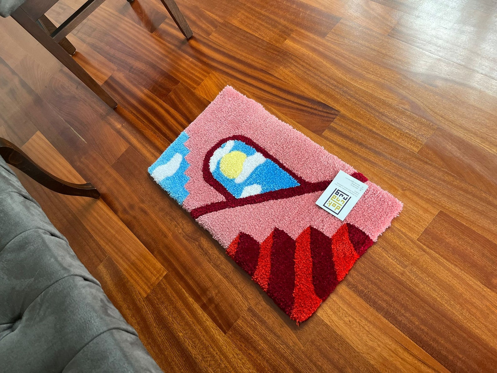 VIEW WINDOW RUG / Pink Accent Rug, Decor Rug for Rooms, Gift Idea Rug