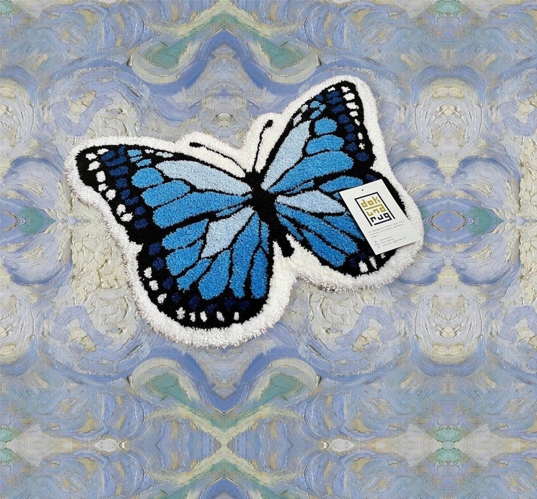Buffy Rug BUTTERFLY RUG / 7 COLOR Options, Handmade Tufted Rug, Different Sizes ...