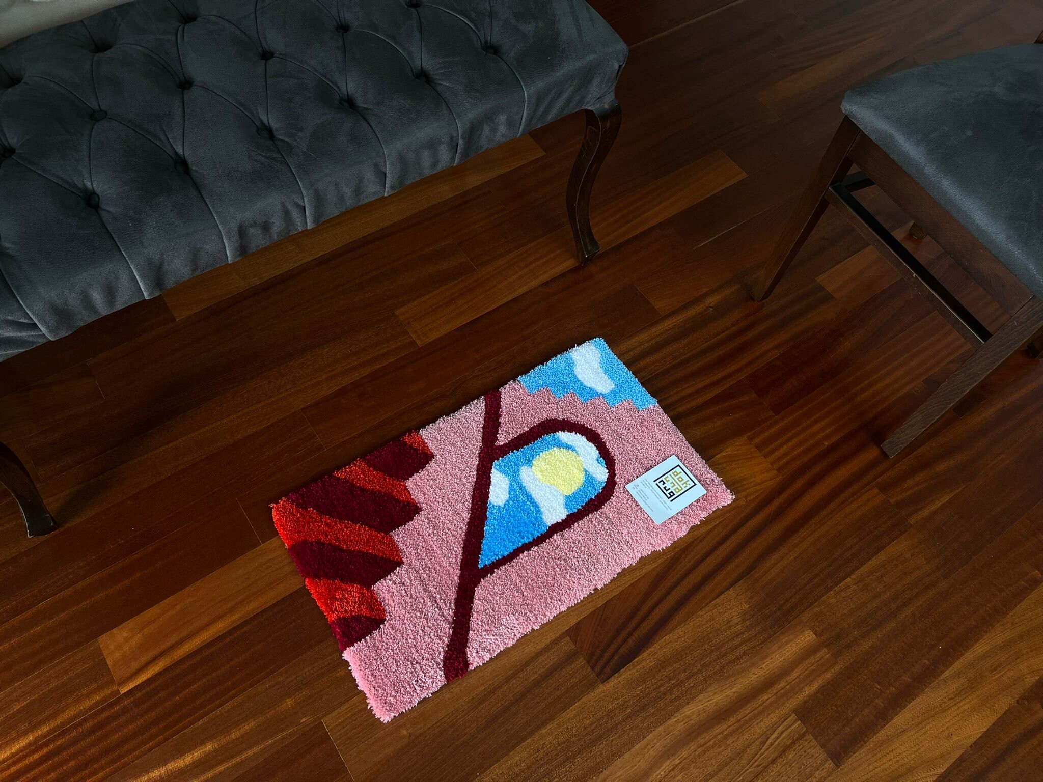 VIEW WINDOW RUG / Pink Accent Rug, Decor Rug for Rooms, Gift Idea Rug