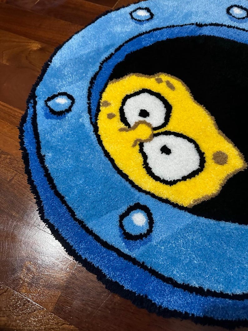 Spongebob Window Rug SPONGEBOB RUG Handmade Tufted Cartoon Rug Home Decor Circle Soft Item ...