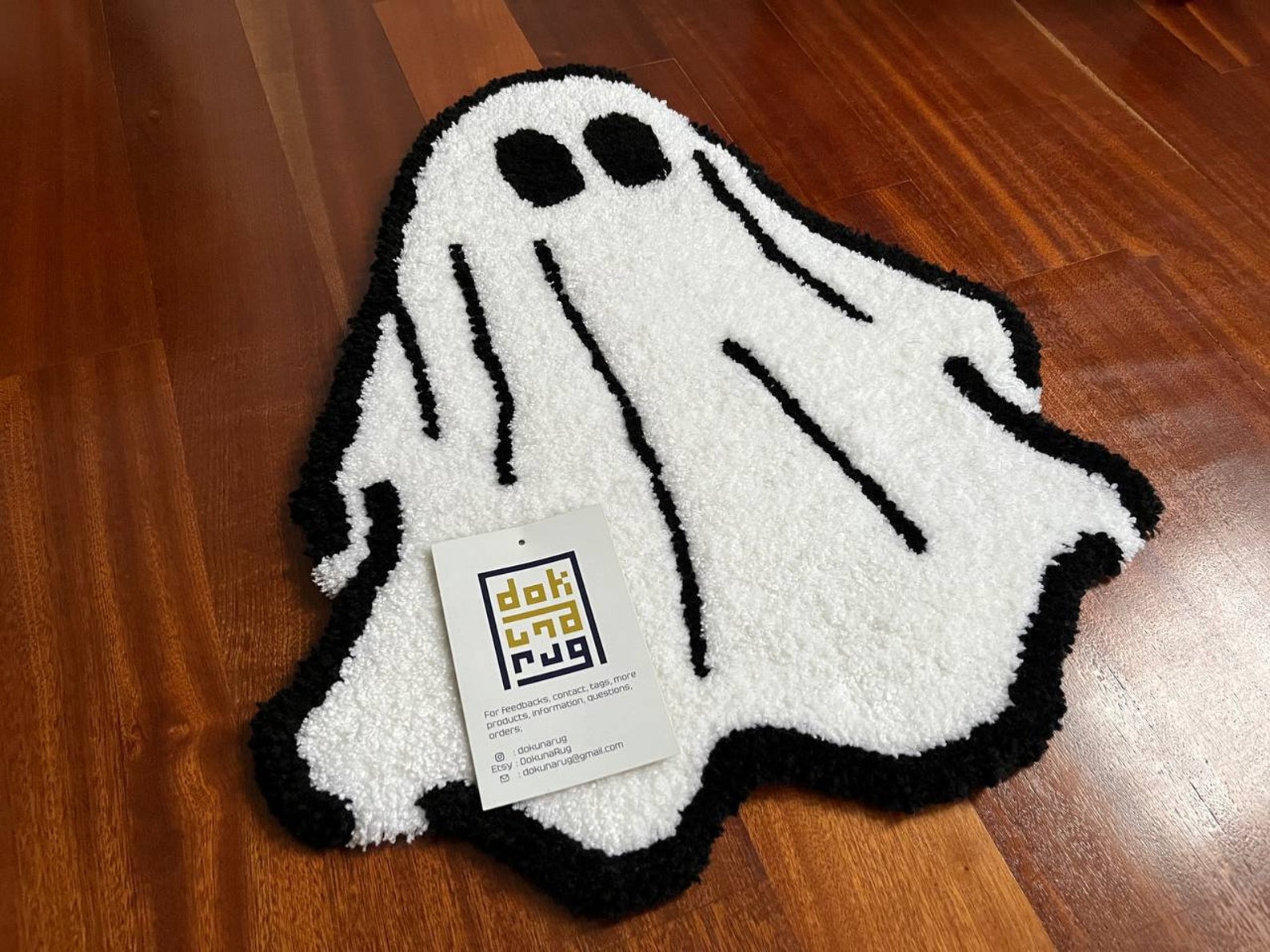 HALLOWEEN GHOST RUG / Different Sizes Tufted White Ghost Rug Etsy