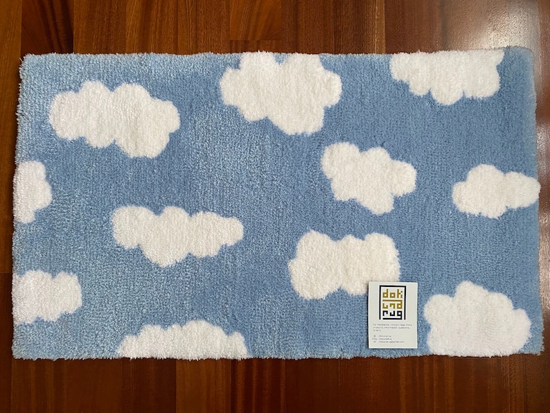 Small Cloud Rug Handmade Fluffy Clouds Rug, Baby Blue Sky Accent Rug - Etsy