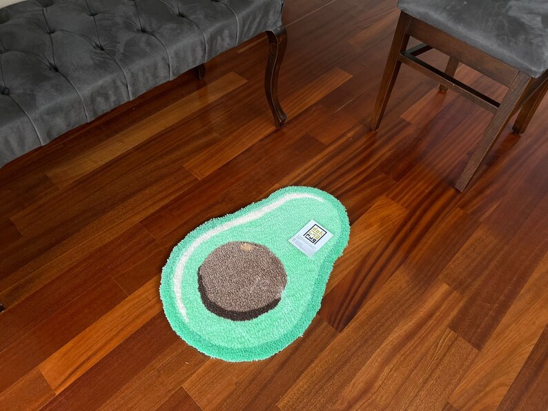 AVOCADO RUG, Cute Tufted Rug, Decor for Bed Rooms, Fluffy Different