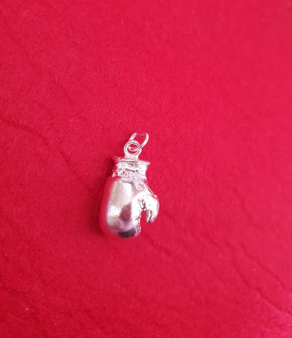 925 Sterling Silver Boxing Glove Charm/pendant. Handmade Etsy