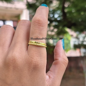 Gold Plated Sterling Silver Hammered Ring - Chunky Boho Statement