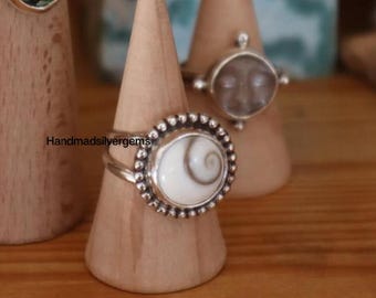 Shiva Eye Shell Silver Ring
