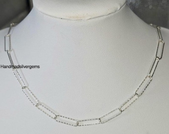 Sterling Silver Paperclip Chain Necklace