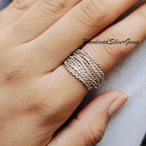 Designer Silver Ring, 925 Sterling Silver, Statement Jewelry for Women, Christmas Gift, Stylish Silver Ring, Gift for Women, Christmas Gifts