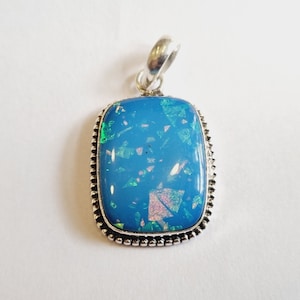 Australian Opal Pendant, Handmade Pendant, 925 Sterling Pendant, Gemstone Pendant, Opal Pendant, Gift Pendant, Australian opal Jewelry