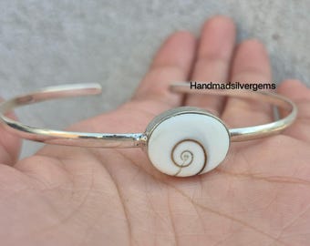 Shiva Eye-schelparmband sterlingzilver | Handgemaakte oceaansieraden