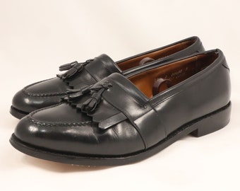 Allen Edmonds Newport Mens 10.5 D Wide Black Leather Kiltie Tassel Loafers USA
