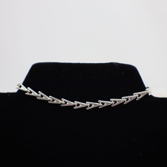 VTG 925 Sterling Silver Bracelet 7in Unique Sash … - image 1