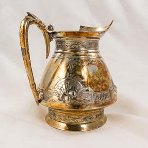 Antikes silbergelötetes Milchkännchen aus den 50er Jahren – Edwardianische Eleganz mit originaler Patina