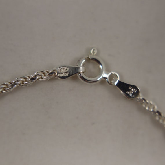 VTG 925 Sterling Silver Bracelet 7in Rope Chain 2… - image 3