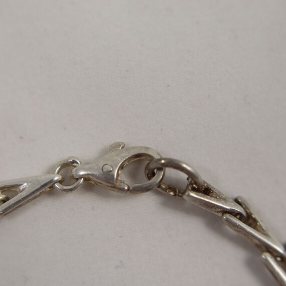 VTG 925 Sterling Silver Bracelet 7in Unique Sash … - image 3