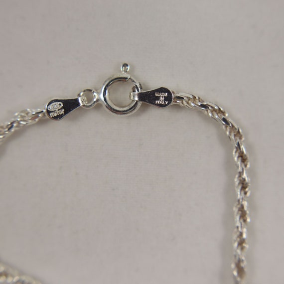 VTG 925 Sterling Silver Bracelet 7in Rope Chain 2… - image 4