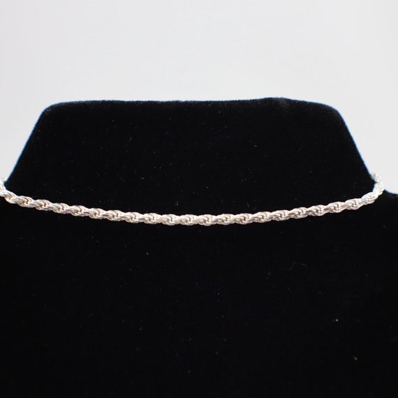 VTG 925 Sterling Silver Bracelet 7in Rope Chain 2… - image 2