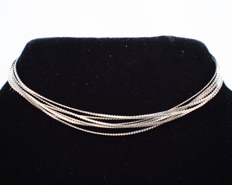 VTG 925 Sterling Silver Bracelet 7in Multi Strand Serpentine 3mm IBB Italy 3.4g