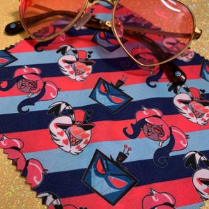 Hazbin Hotel 6x6 inch Vees glasses microfiber cloth