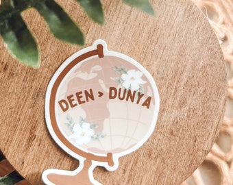Deen Over Dunya Sticker, Islamic Stickers