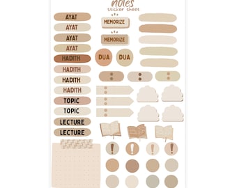 Islamic Notes  Sticker Sheet, Islamic Planner , Islamic Stickers, Hijabi Stickers, Muslim Stickers, Islamic Journaling, Planner Stickers
