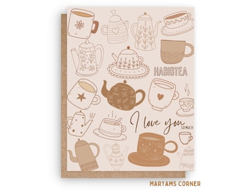 Habibtea Greeting Card, Islamic Greeting Card, Muslim Greeting Card, Islamic Card,Muslim Card, Love You Card, Arabic Card