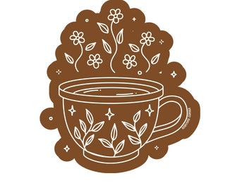 Cafe Dreams  Sticker, Islamic Stickers, Hijabi Stickers, Islamic Art, Waterproof Stickers, Hijabi Sticker, Hijabi Art, Cafe Lover Sticker