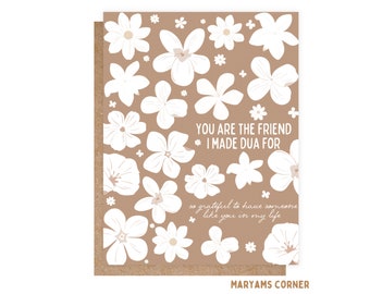You Are The Friend Greeting Card, Islamic  Greeting Card, Muslim Greeting Card, Islamic Card,Muslim Card, Friendship  Card, Dua Card