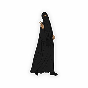 Niqab Sticker, Islamic Sticker, Hijabi Sticker, Mulsim Sticker, Islamic Stationery, Cute islamic gifts, Islamic Art, Hijabi Art