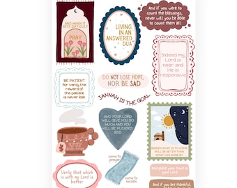 Reminders part 5 Sticker Sheet, Islamic Planner , Islamic Stickers, Hijabi Stickers, Muslim Stickers, Islamic Journaling, Planner Stickers