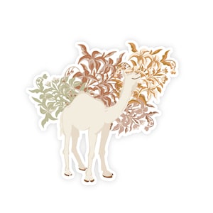 Flower Camel Sticker, Islamic Sticker, Hijabi Sticker,  Sticker, Islamic Art, Waterproof Sticker, Camel Sticker