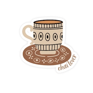 Chai Lover Sticker, Chai Sticker, Islamic Stickers, Islamic Art, Waterproof Stickers, Hijabi Sticker, Hijabi Art, Tea Lover Sticker