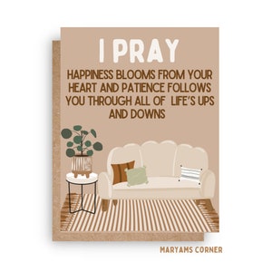 I Pray Greeting Card, Islamic Greeting Card, Muslim Greeting Card, Islamic Card,Muslim Card, Love You Card, Happiness Card